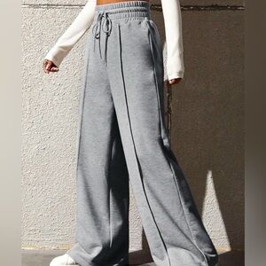 Gray Women's Wide-Leg Pants